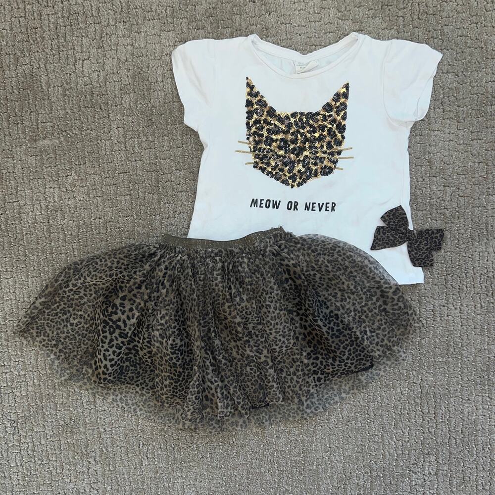 Zara Leopard Tulle Skirt Lot 2T 3T